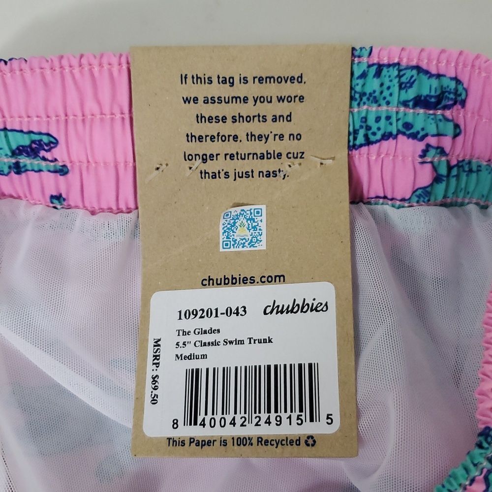 Chubbies The Glades 5.5" Classic Swim Trunks Alligator Print M NWT - Picture 7 of 10